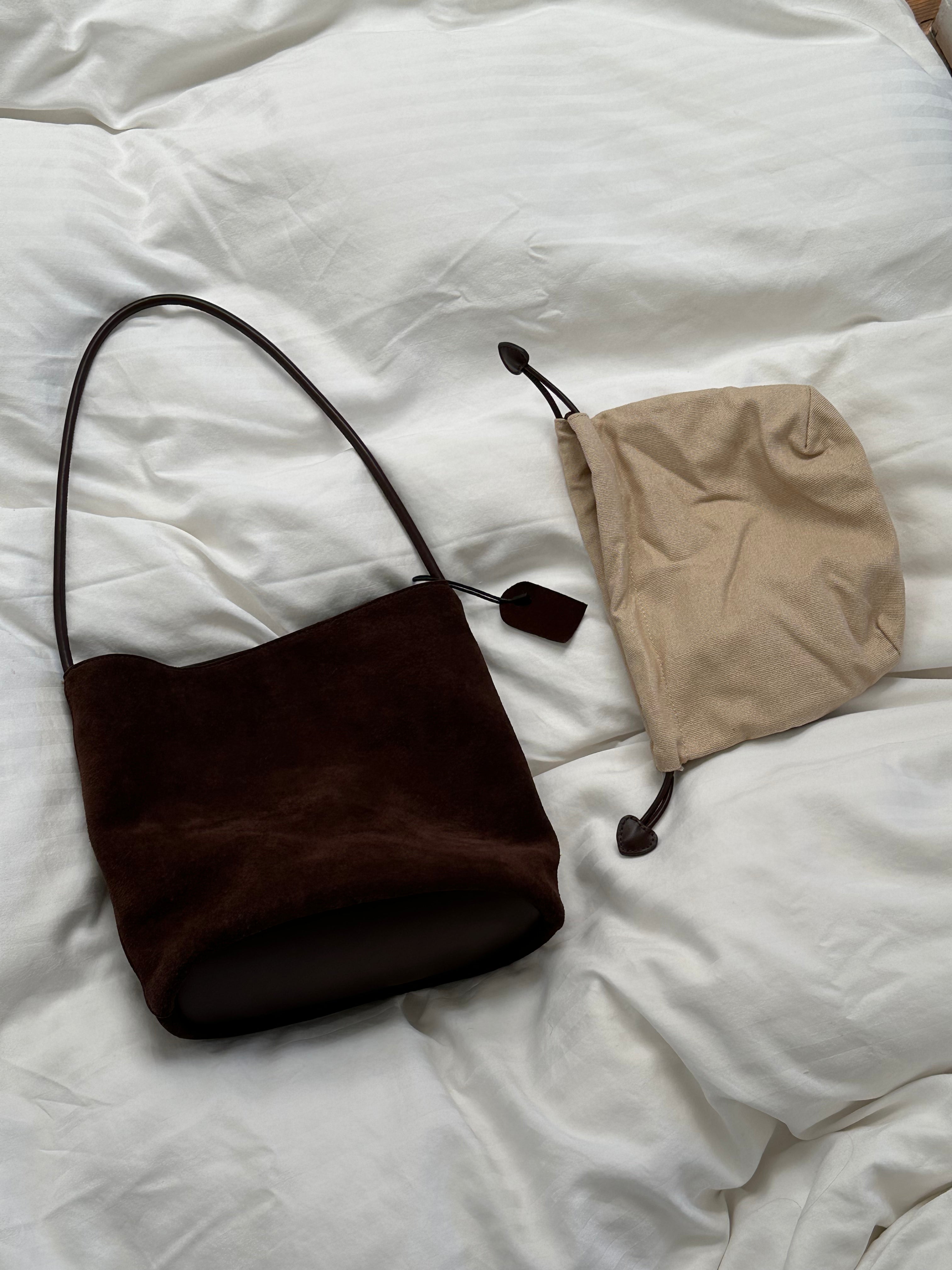 【INCHANT ME】Suede Bucket Cross Bag ME+EM Suede Bucket Bag in Brown | Lyst