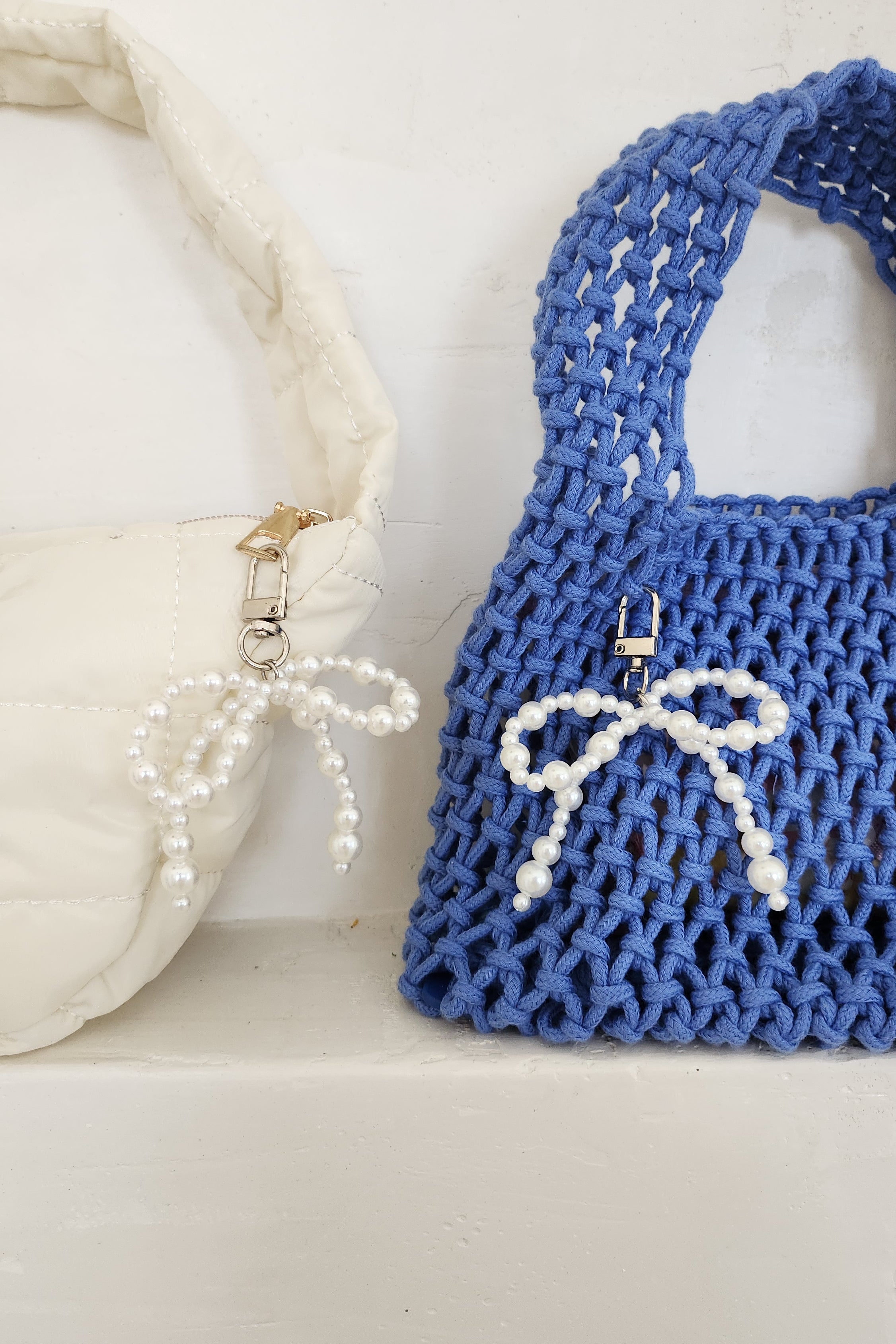 Pearl Bow Bag Charm