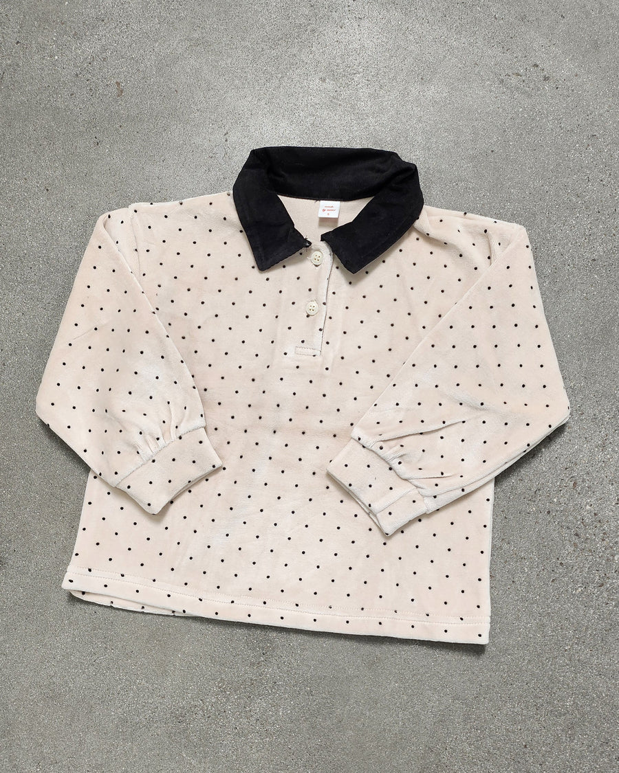 Velvet Polka Dot Polo