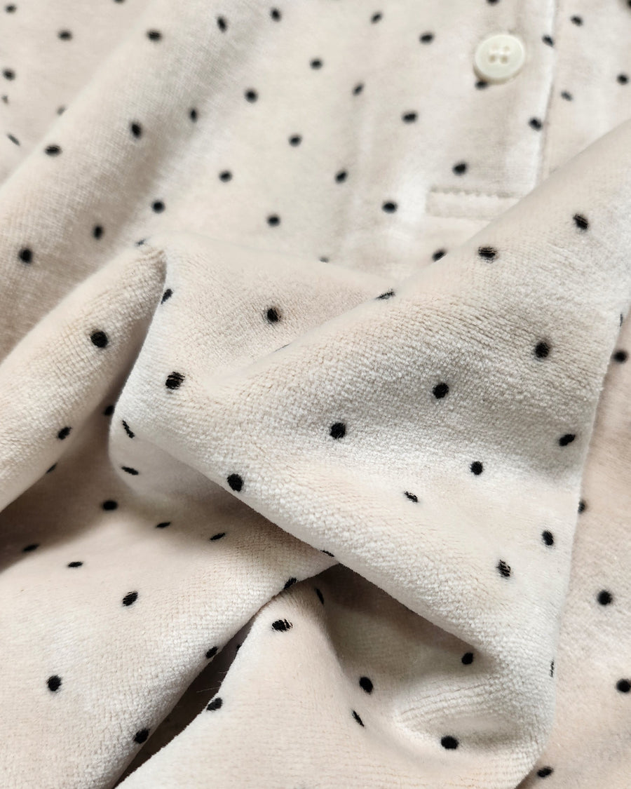 Velvet Polka Dot Polo