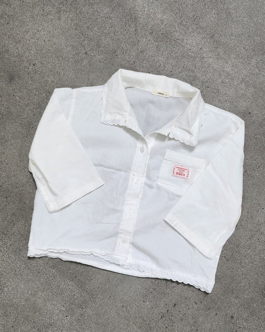 Lace Button Down