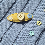 Pointelle Buttons Hair Clip