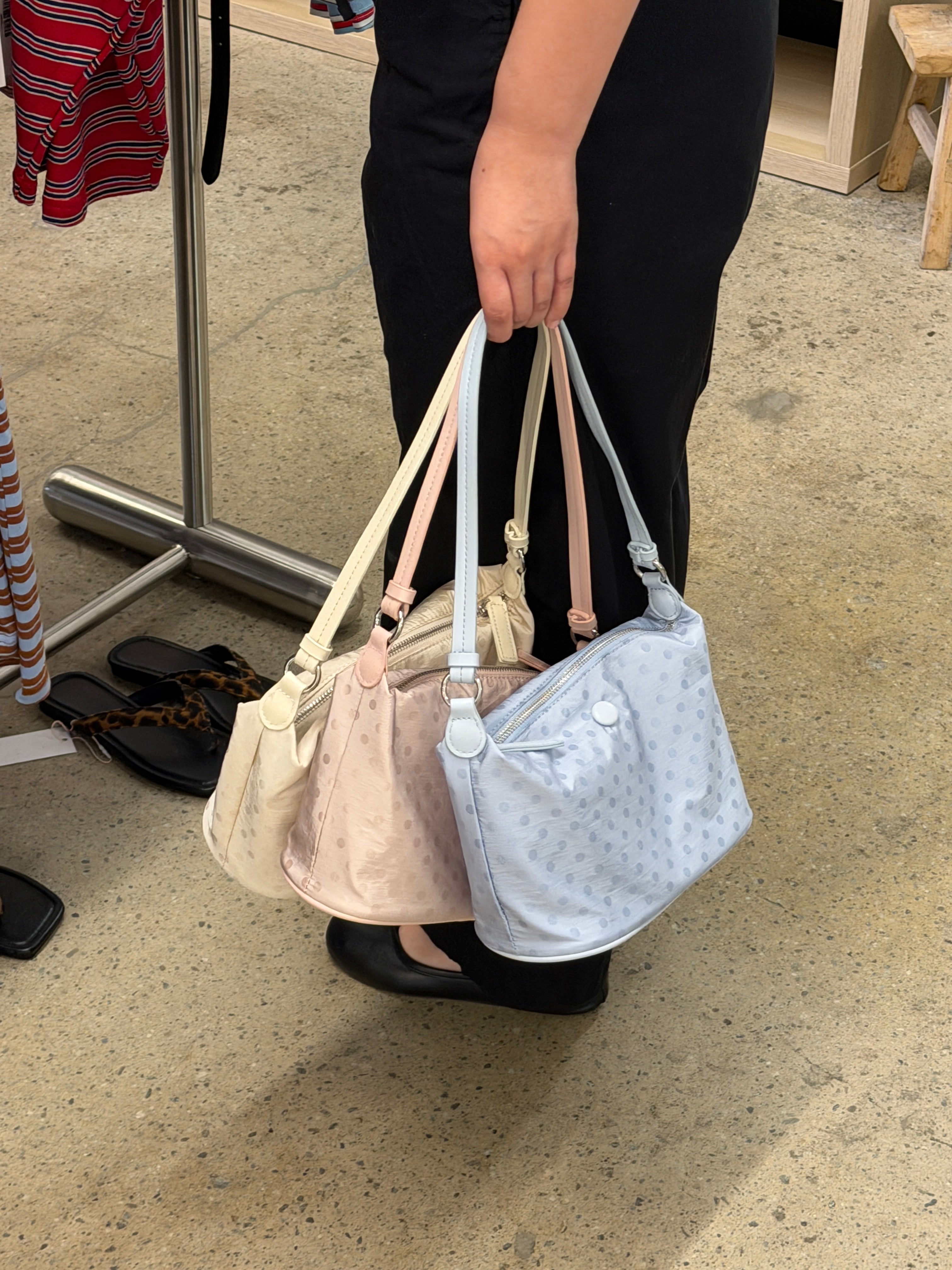 Polka Dot Nylon Sling Bag