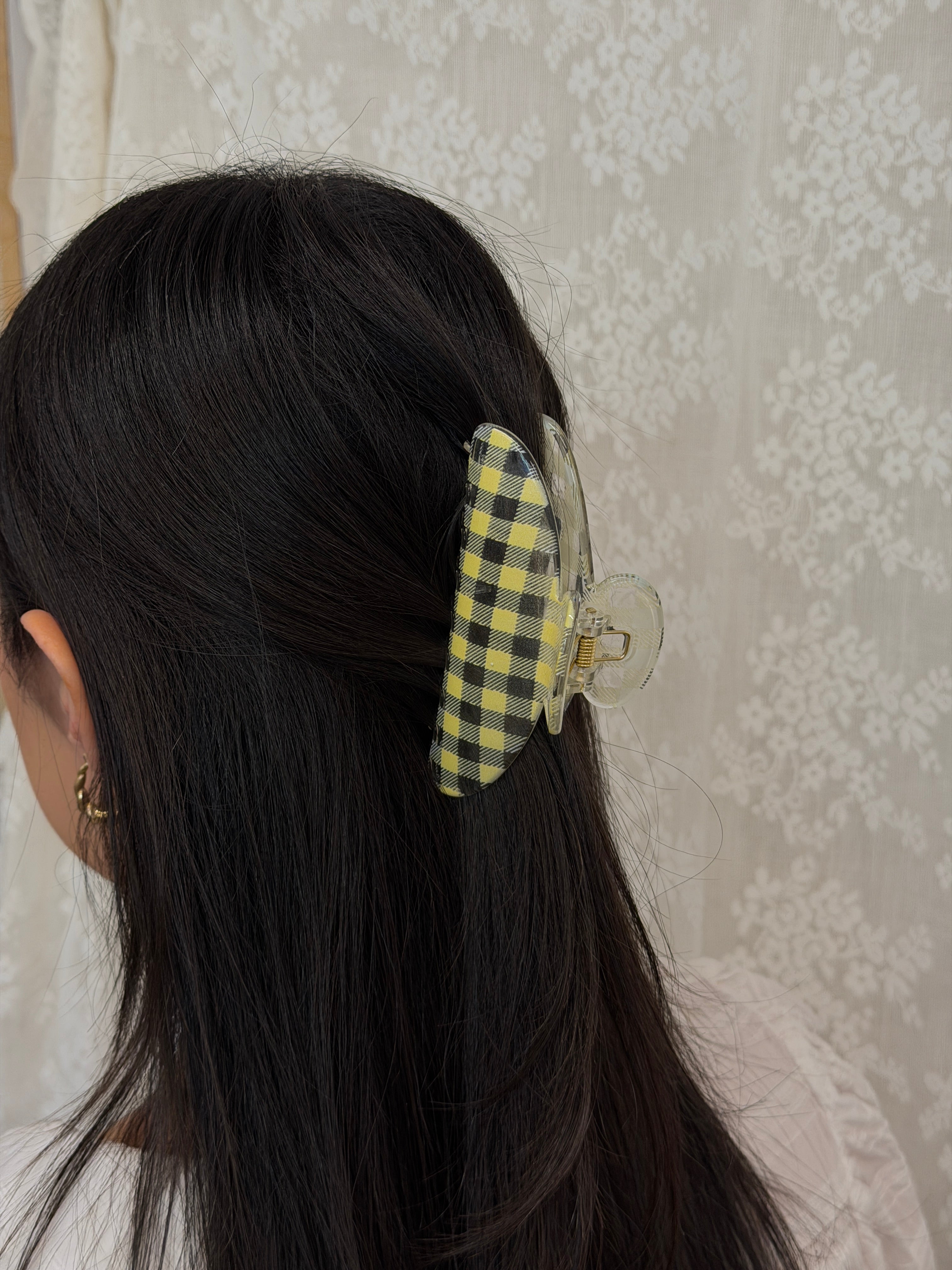 Gingham Claw Clip