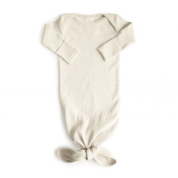 Mushie: Ribbed Knotted Baby Gown