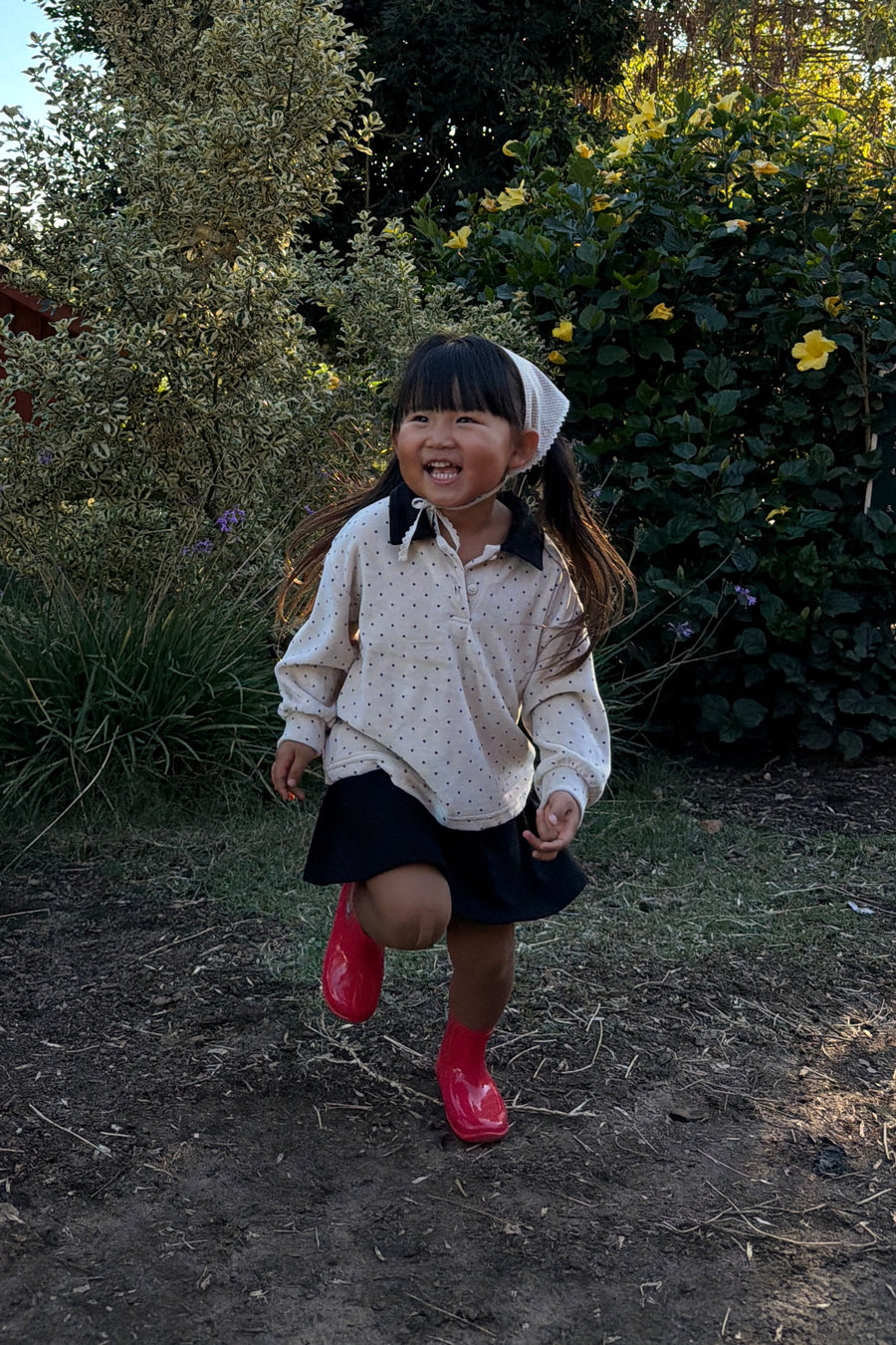 Velvet Polka Dot Polo