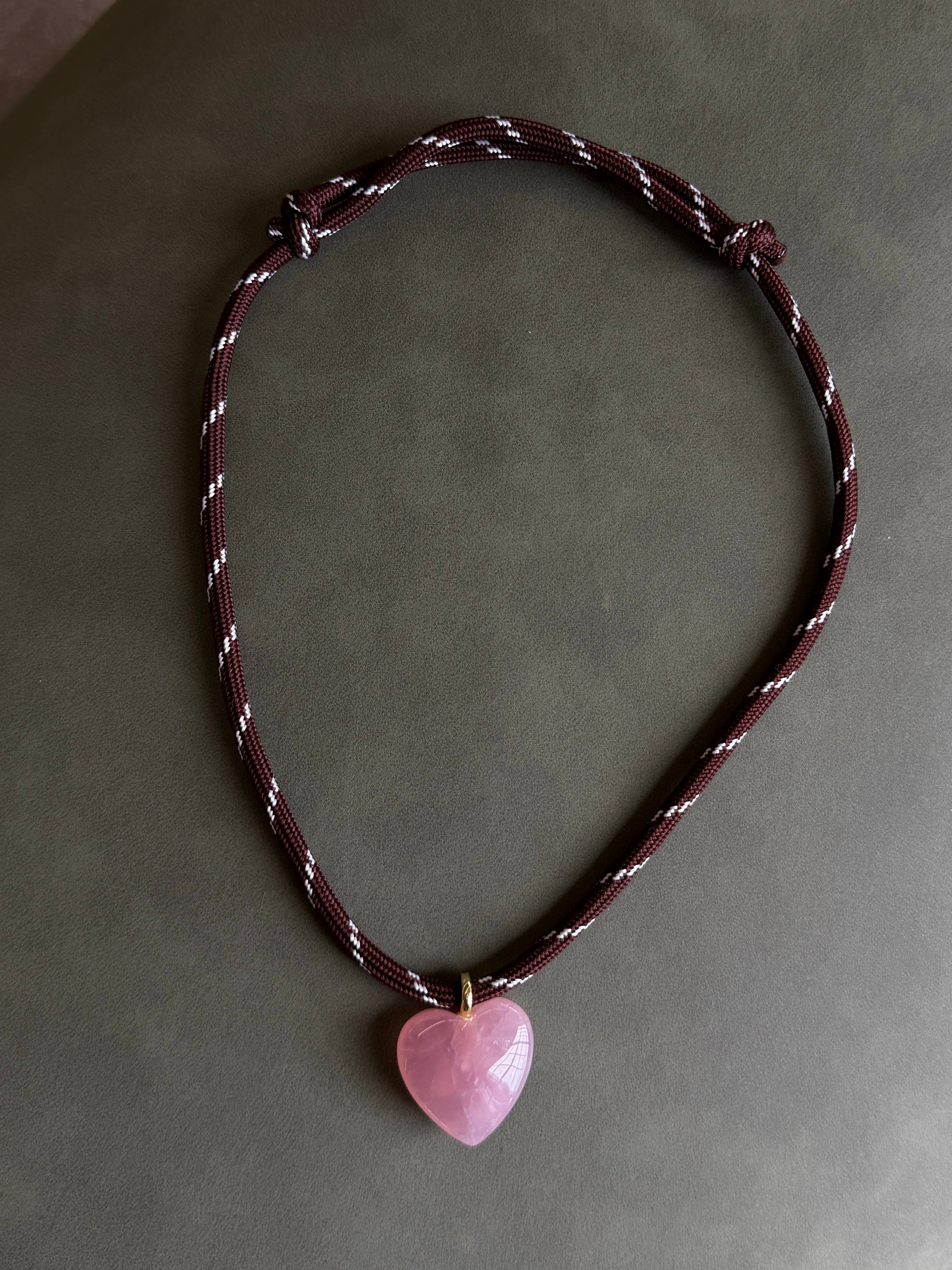 Mantle Jewellery Puffy Heart Cord Necklace