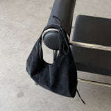 Suede Slouched Hobo Bag