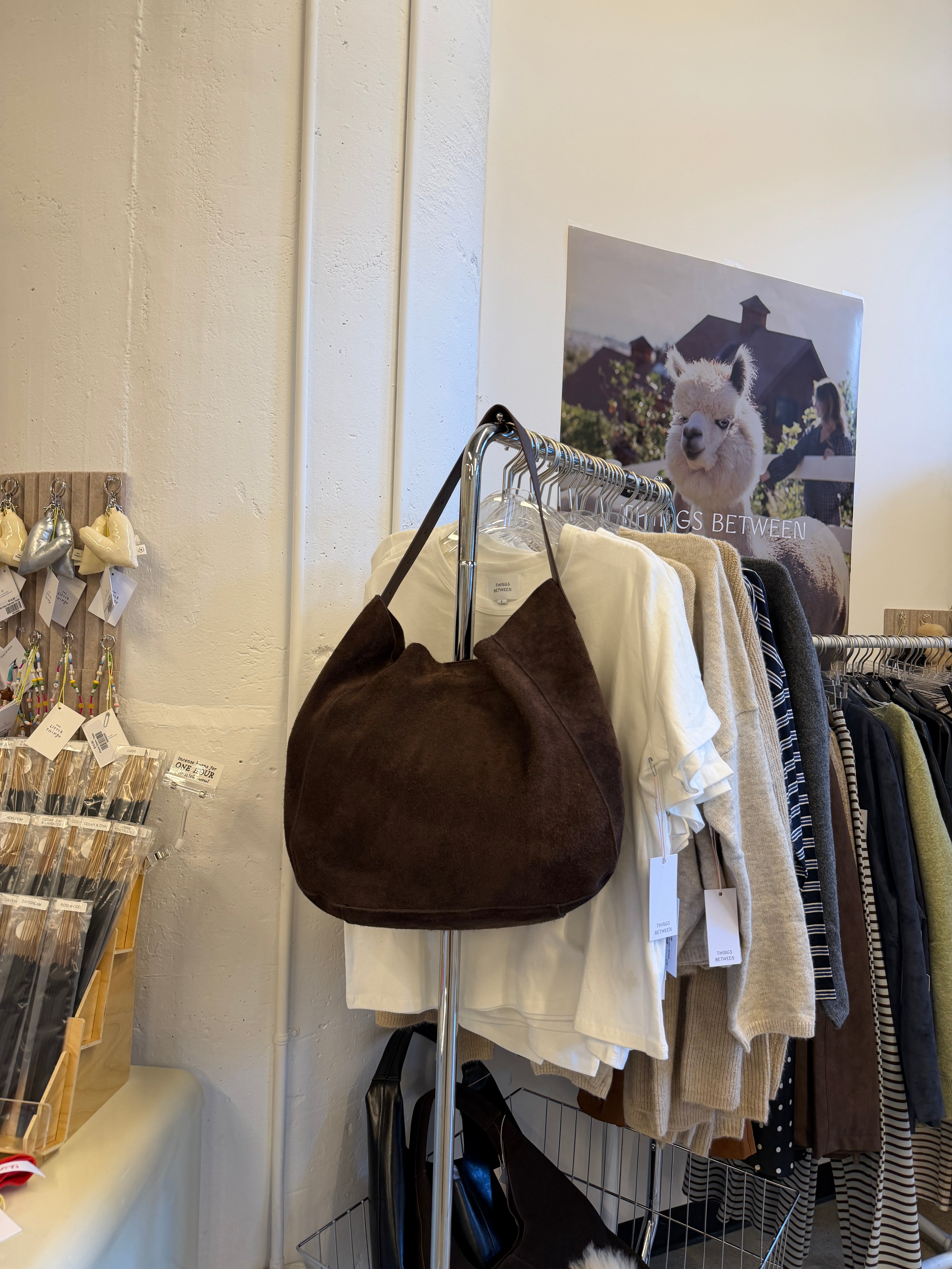 Suede Messenger Bag