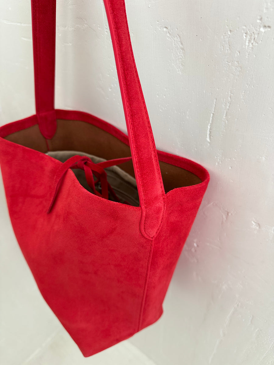 Suede Basket Bag