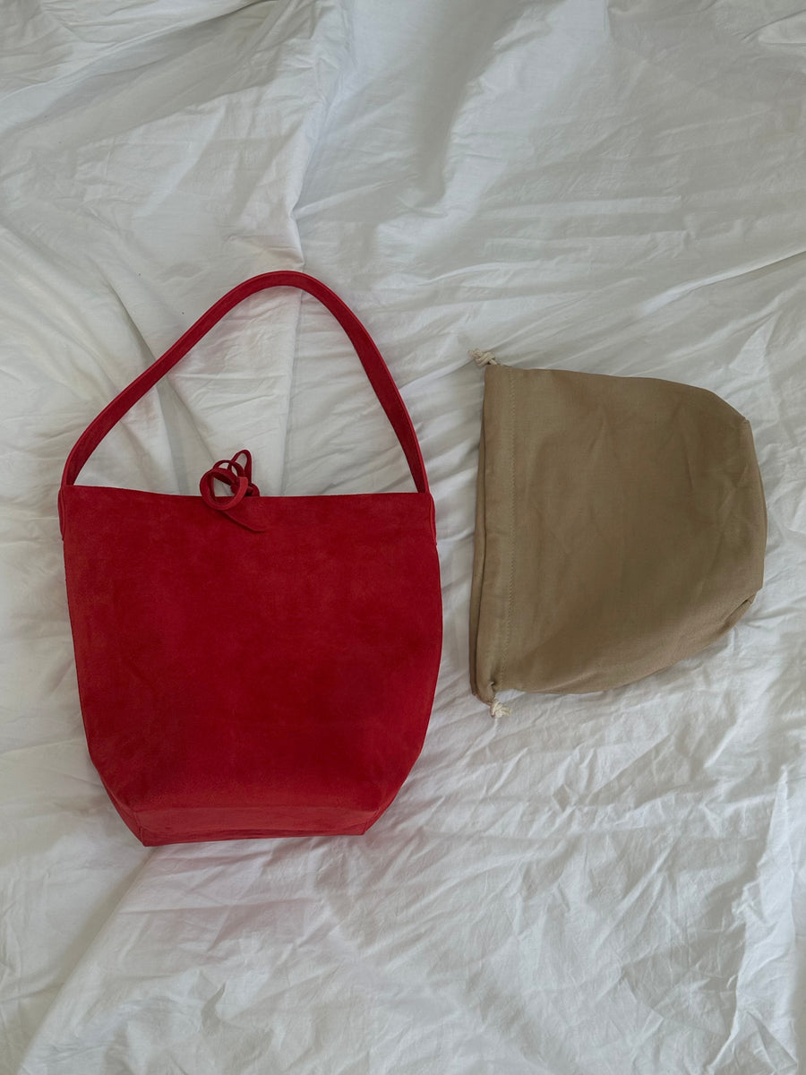 Suede Basket Bag