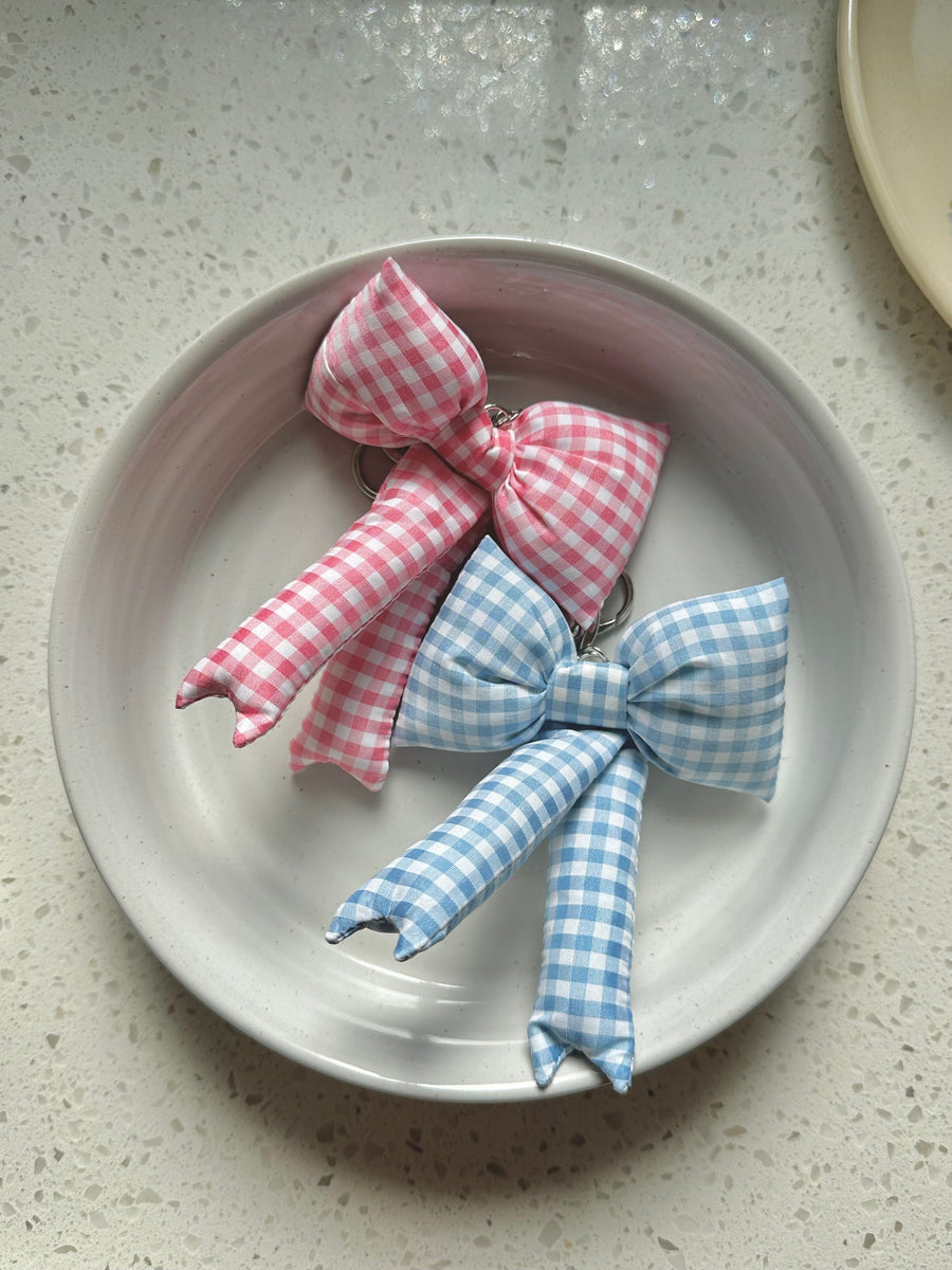 Gingham Bow Bag Charm