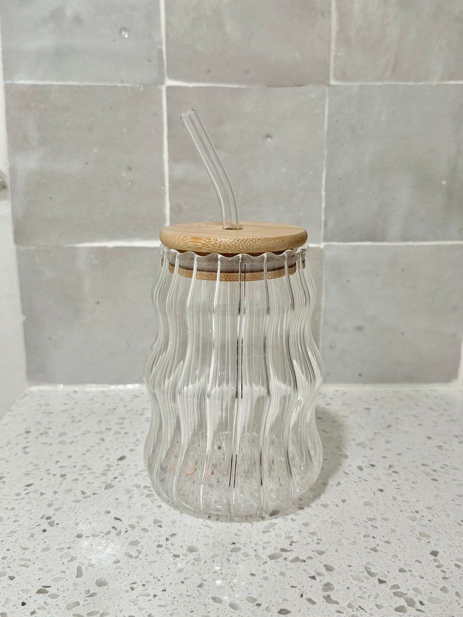 Ripple Glass with Straw