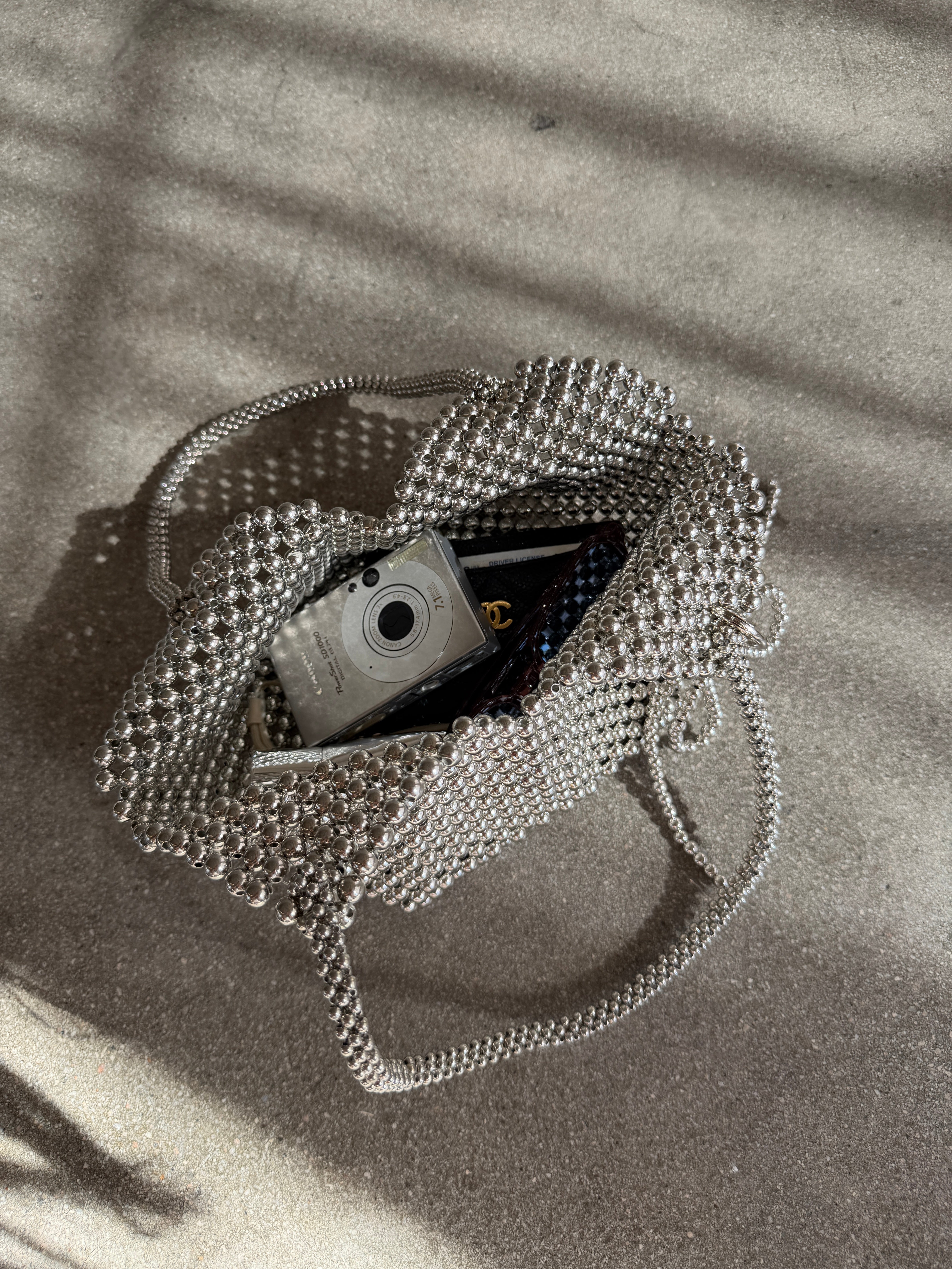 Chrome Beaded Bag