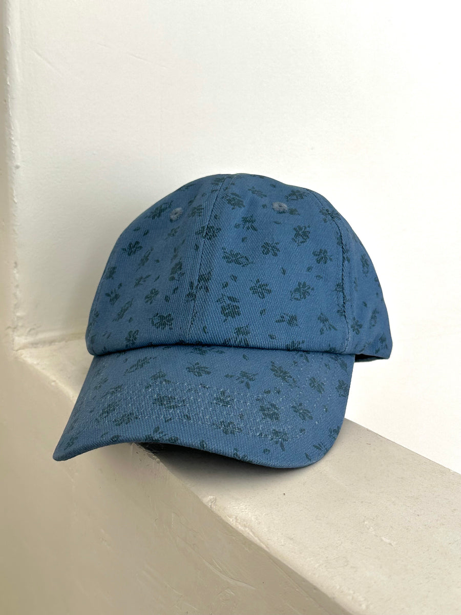 Denim Floral Cap