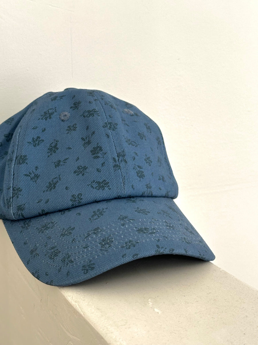 Denim Floral Cap