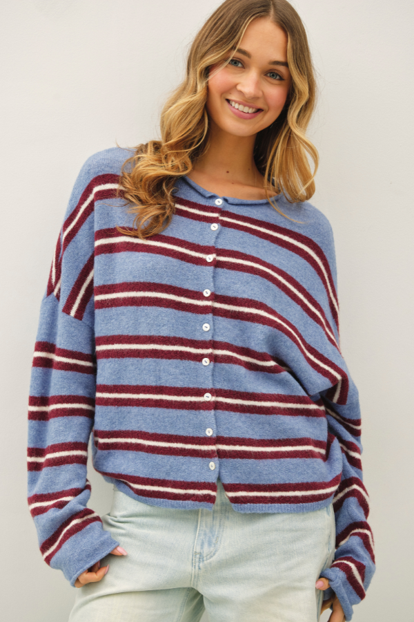 Varsity Striped Piper Cardigan