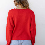 Tomato Red Piper Cardigan