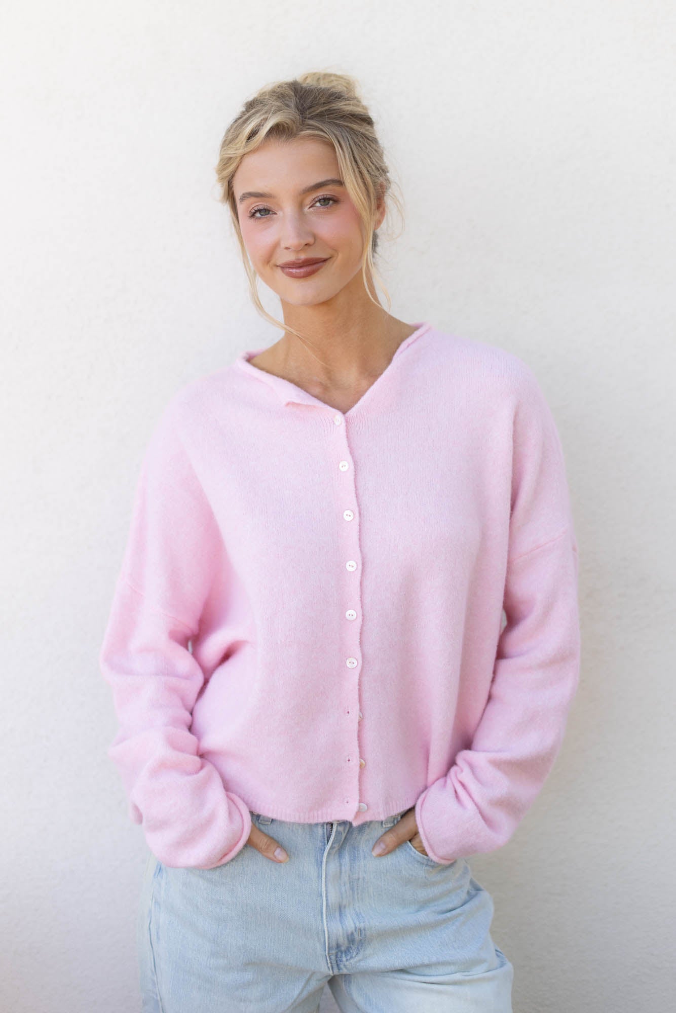 Baby Pink Piper Cardigan