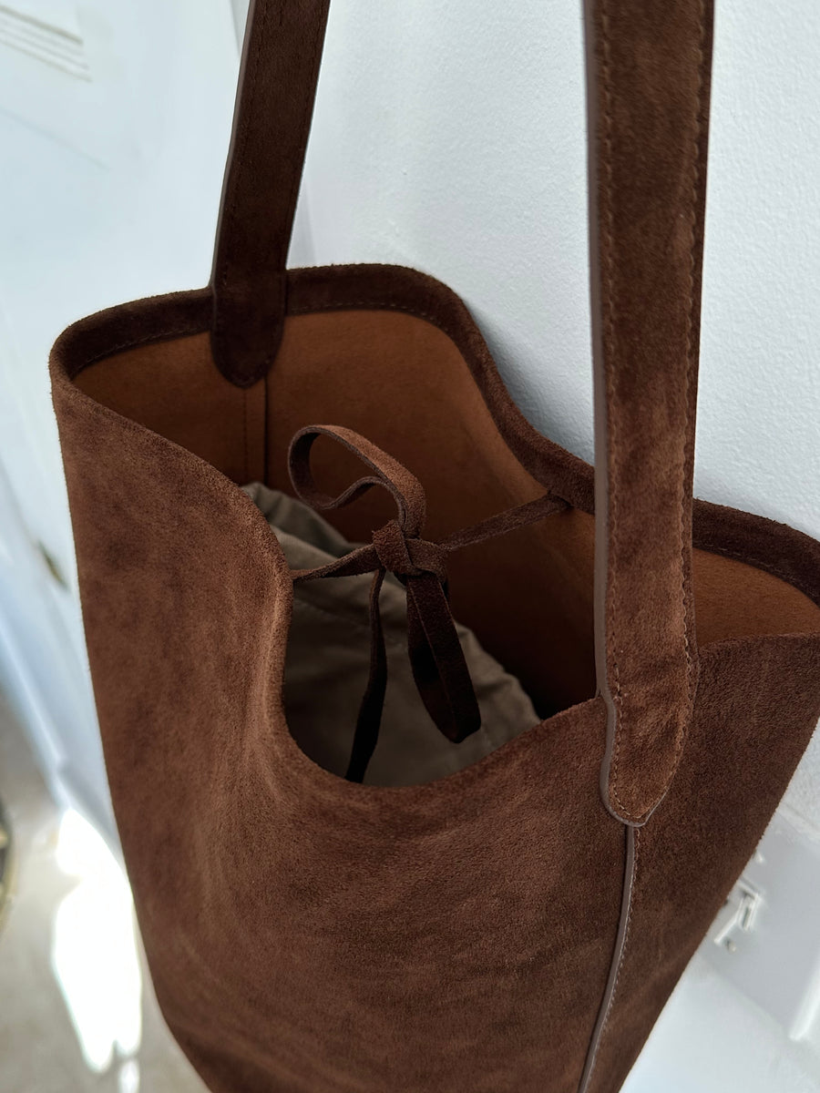 Suede Basket Bag