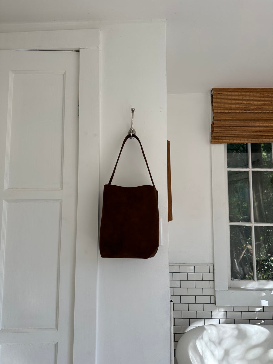 Suede Basket Bag