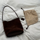 Suede Bucket Bag