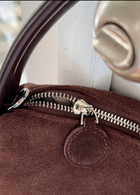 【ffroi】suede box clutch large Large Wooden Frame Clutch Bag With Shoulder Straps, Large