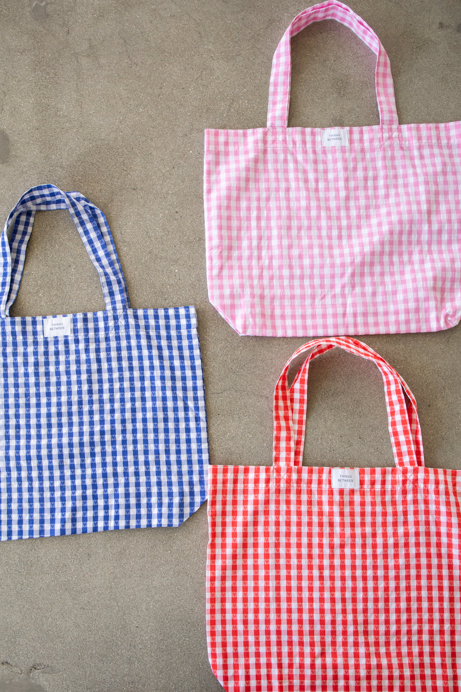 Heart Gingham Tote Bags