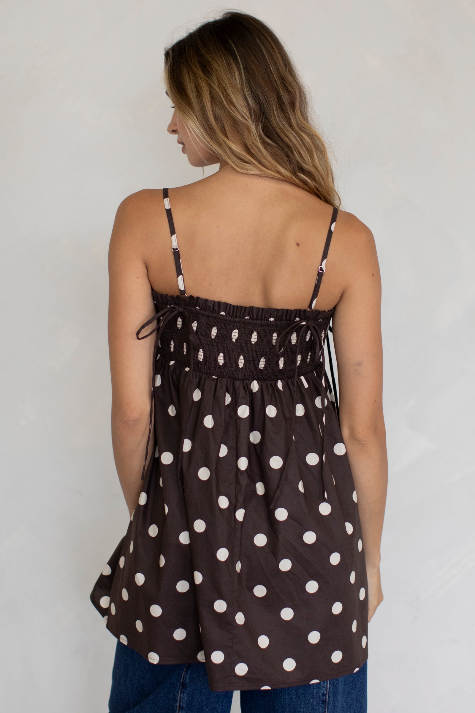 polka dot t shirt dress Off White Polka Dot Sleeveless Shirt Dress with Pockets Large