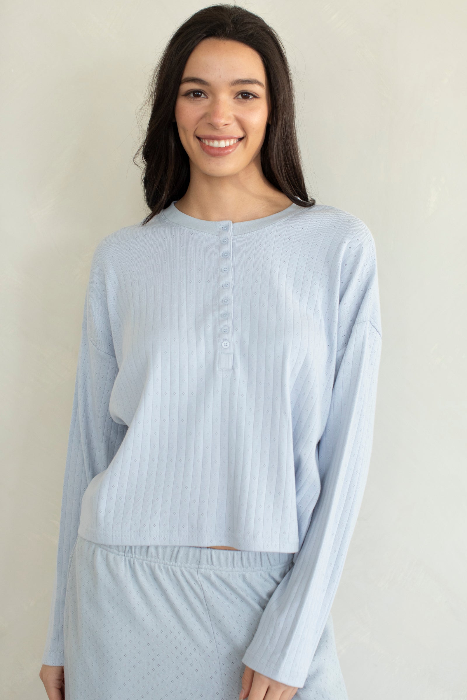 Pointelle Henley Top