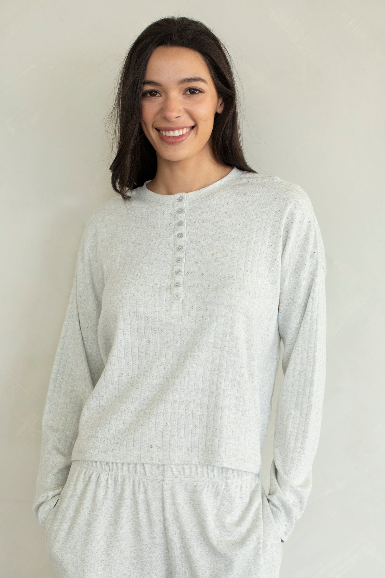 Pointelle Henley Top