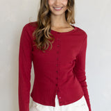 Rina Pointelle Long Sleeve Top