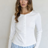 Rina Pointelle Long Sleeve Top
