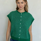 Striped Piper Vest Cardigan