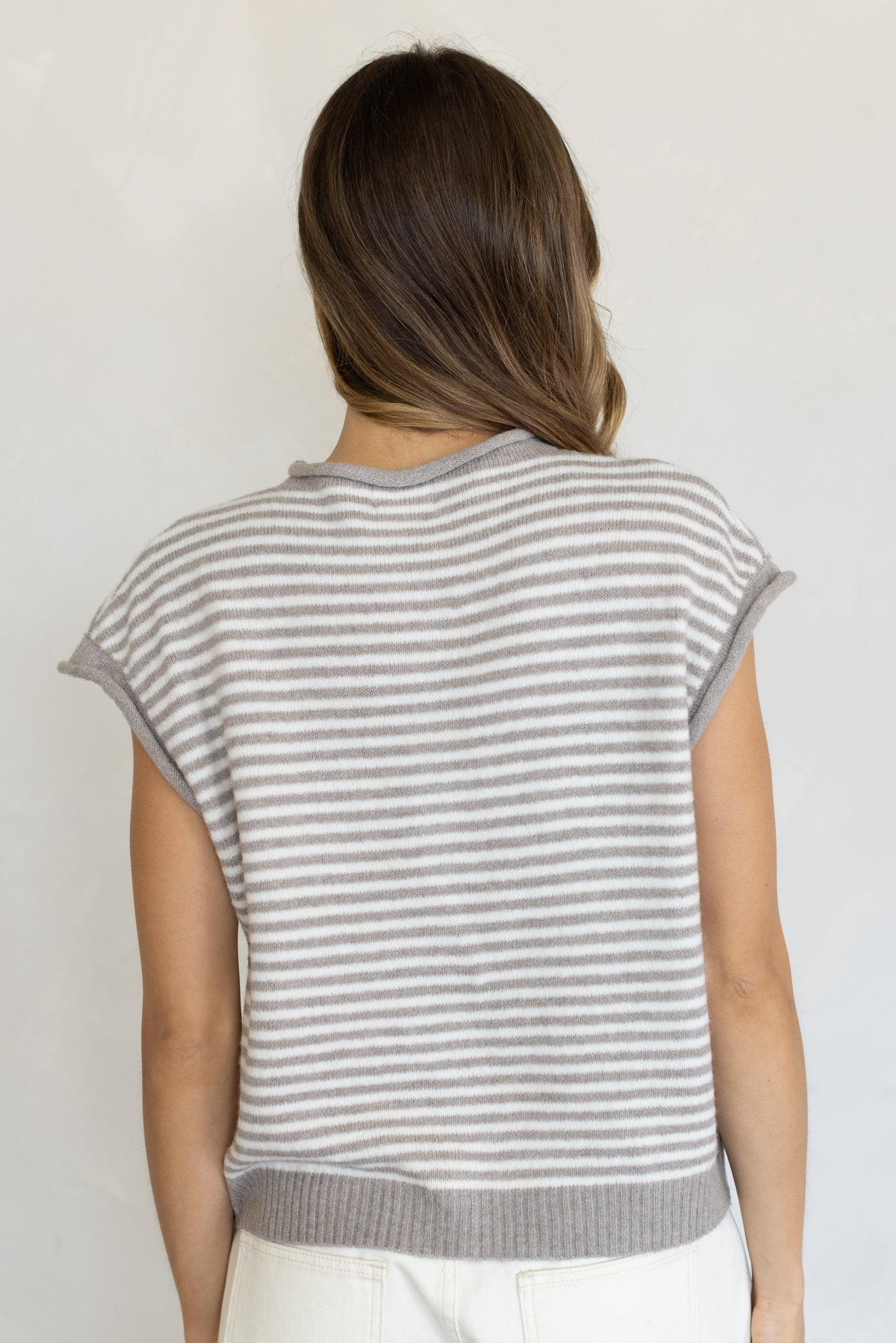 Mini Striped Piper Vest Cardigan