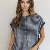 Mini Striped Piper Vest Cardigan