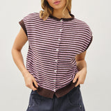 Mini Striped Piper Vest Cardigan
