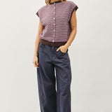 Mini Striped Piper Vest Cardigan