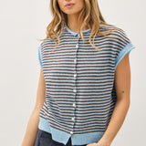 Mini Striped Piper Vest Cardigan