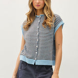 Mini Striped Piper Vest Cardigan