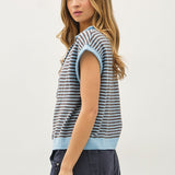 Mini Striped Piper Vest Cardigan