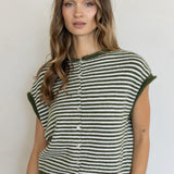 Mini Striped Piper Vest Cardigan