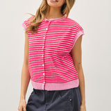 Mini Striped Piper Vest Cardigan