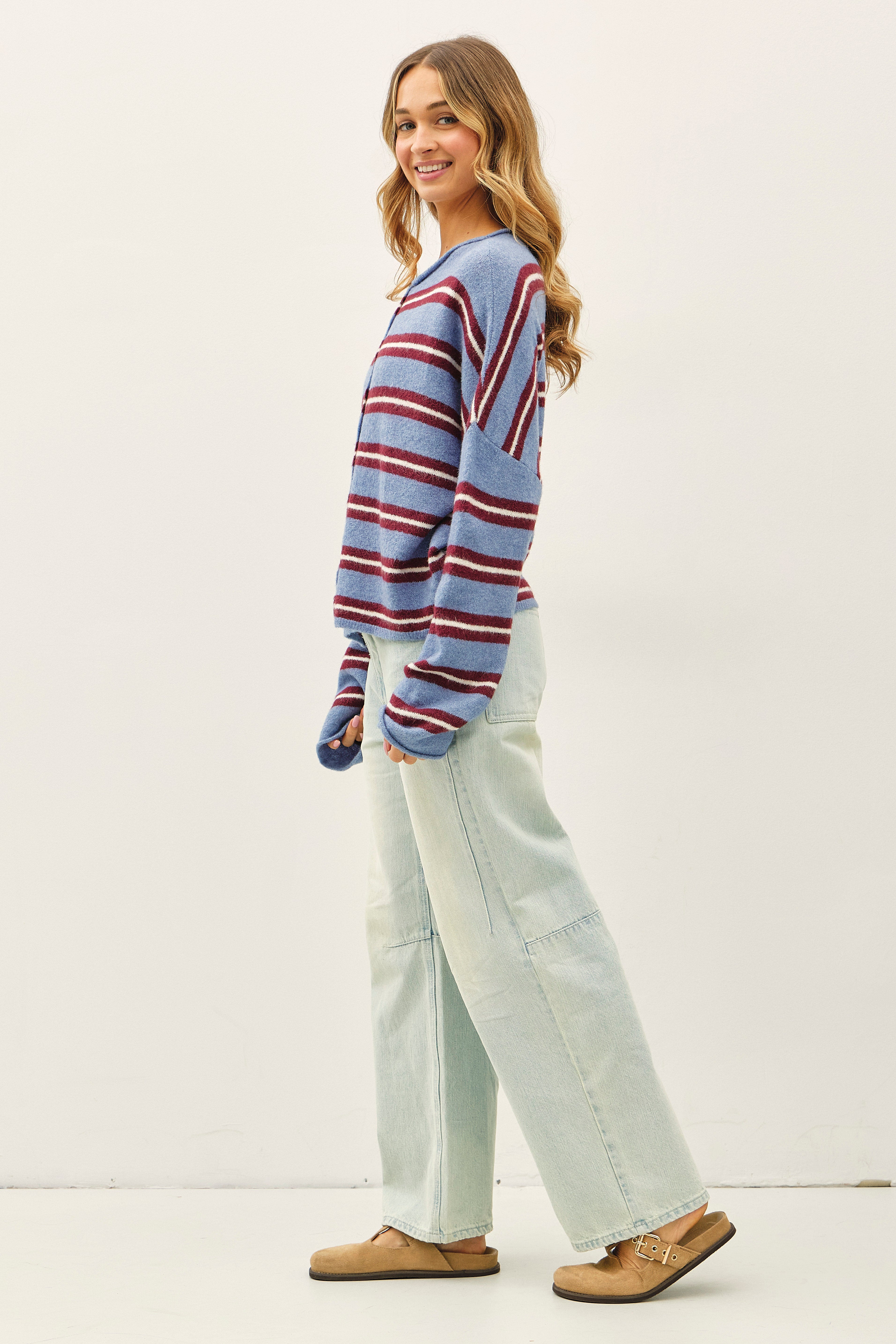 Varsity Striped Piper Cardigan