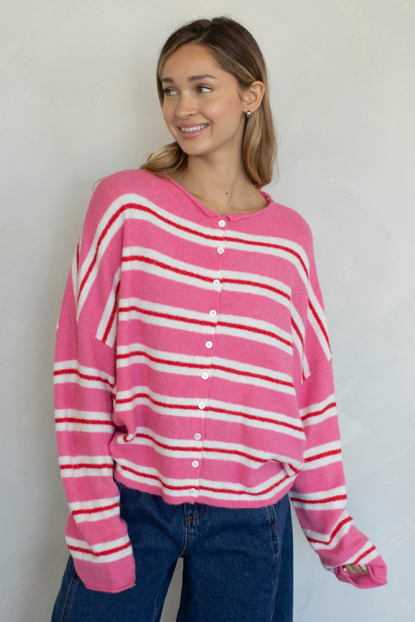 Varsity Striped Piper Cardigan