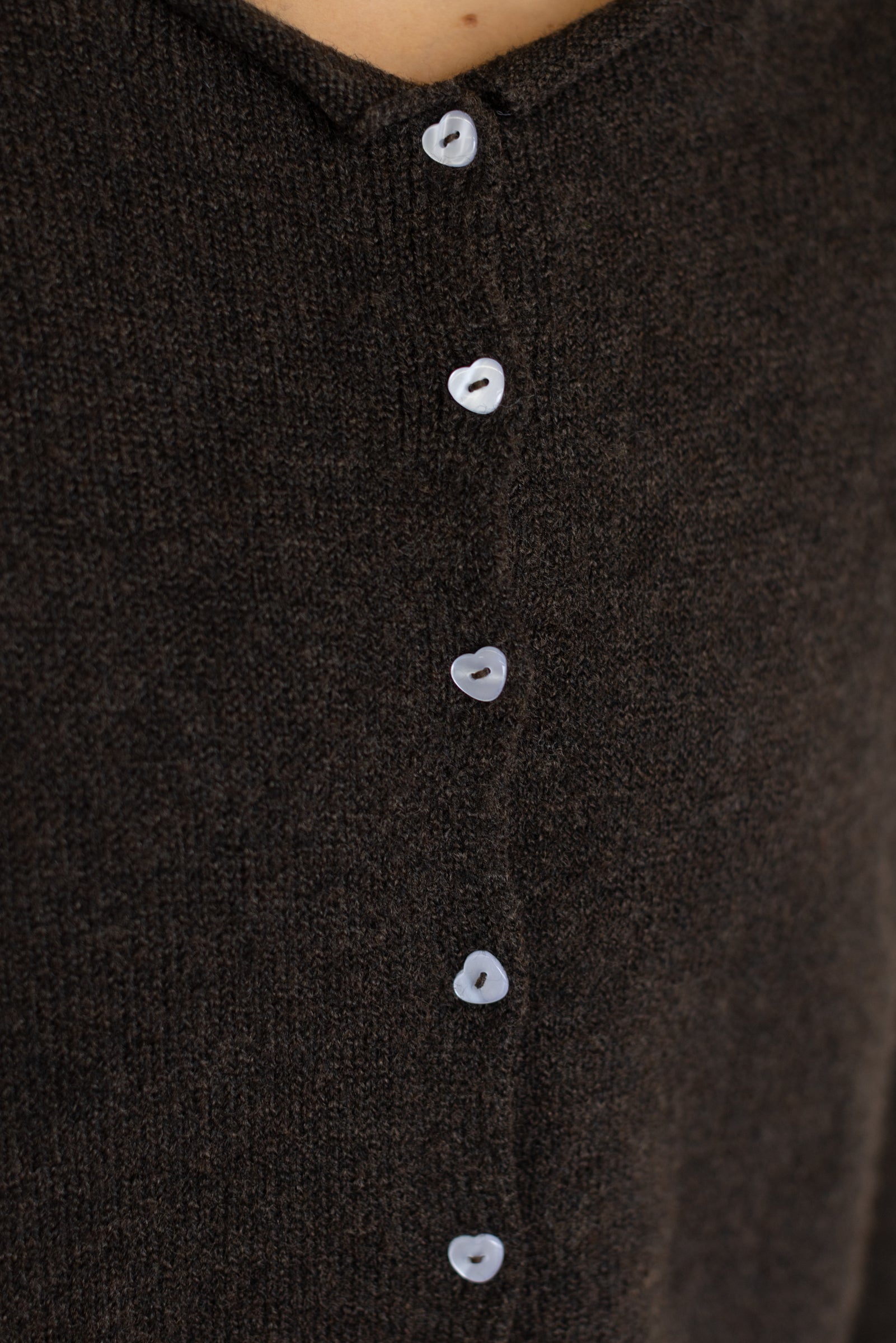 Oversized Heart-Button Cardigan