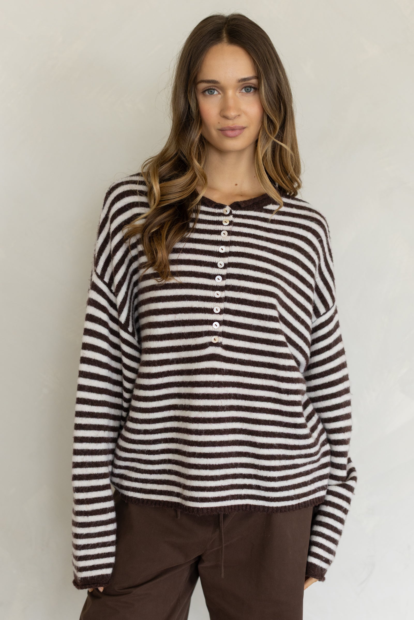 Oversized Striped Piper Henley