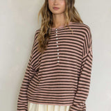 Oversized Striped Piper Henley