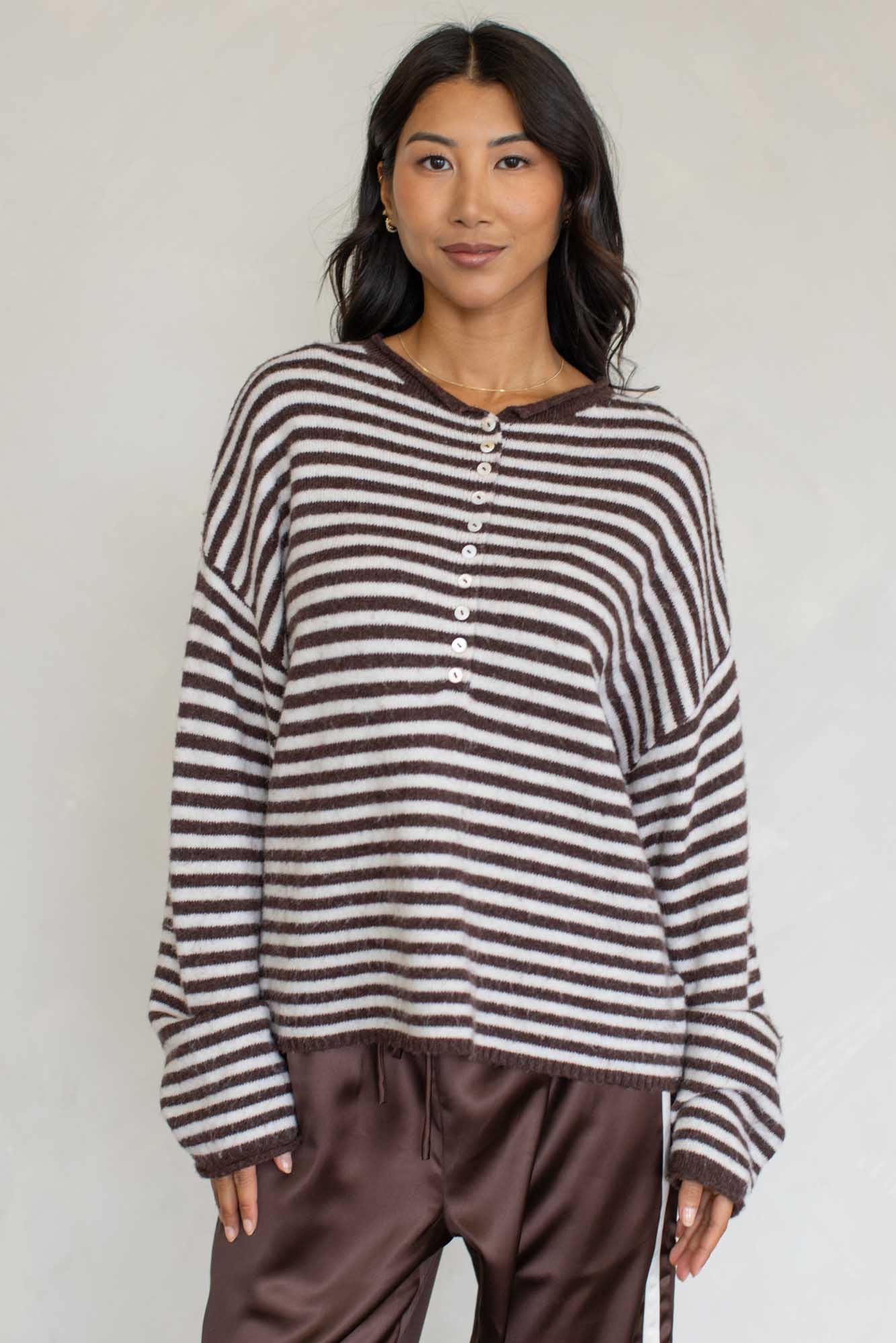 Oversized Striped Piper Henley