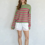 Quarter Striped Piper Pullover